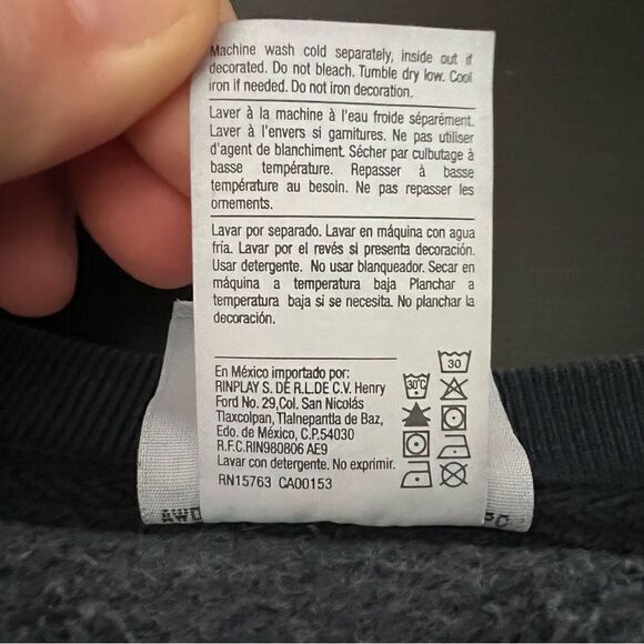 Champion Sweatshirt Womens Size XL Navy Blue Red Reverse Weave Cropped Spell Out - Picture 11 of 13